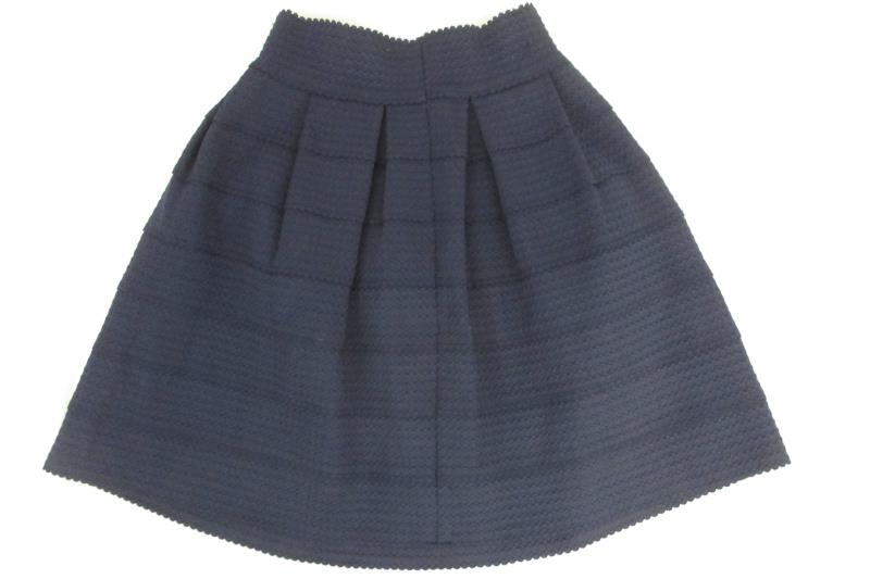 Piace Women's Navy Blue Knee Length Skirt Stretch Keeps Shape Sz S With Tag