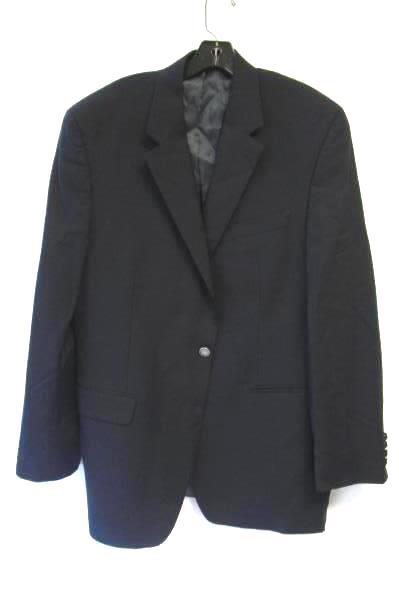 Men's Navy Blue Wool Long Sleeve Padded Suit Jacket By Michael Kors Size 44L