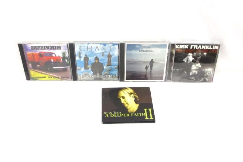 Lot Of 5 Christian CDs Kirk Franklin/John Tesh/Joan Marie/Benedictine Monks/Comp