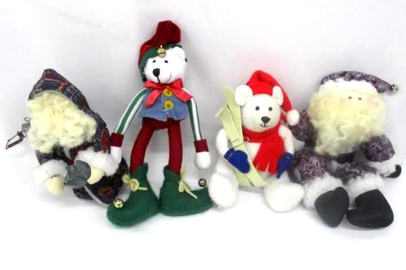 4 Christmas Shelf Table Top Decor Items Polar Bear Elf 2 Santas Polar Bear