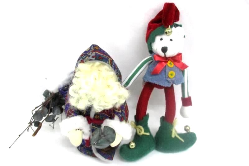 4 Christmas Shelf Table Top Decor Items Polar Bear Elf 2 Santas Polar Bear