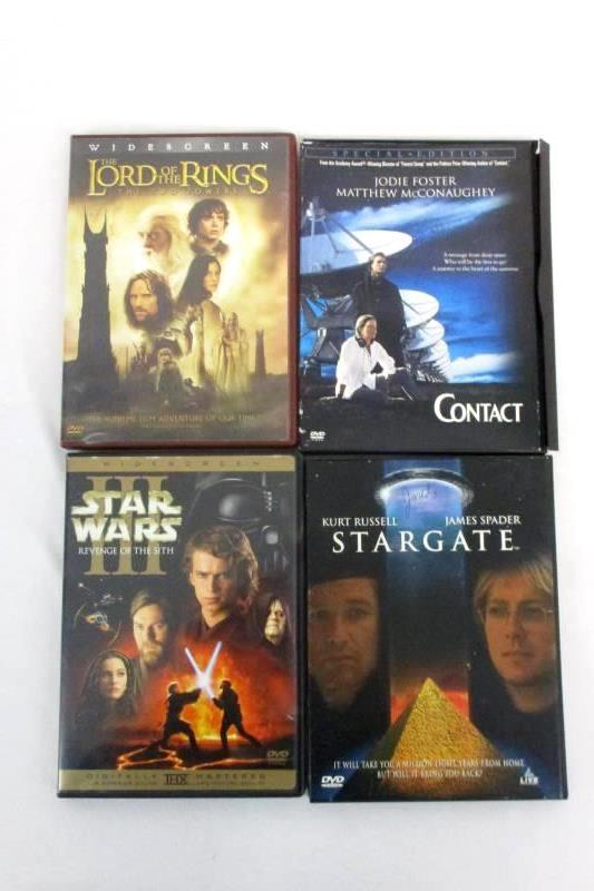 Sci-Fi Fantasy DVDs Stargate Star Wars Contact Lord Of The Rings Lot of 4
