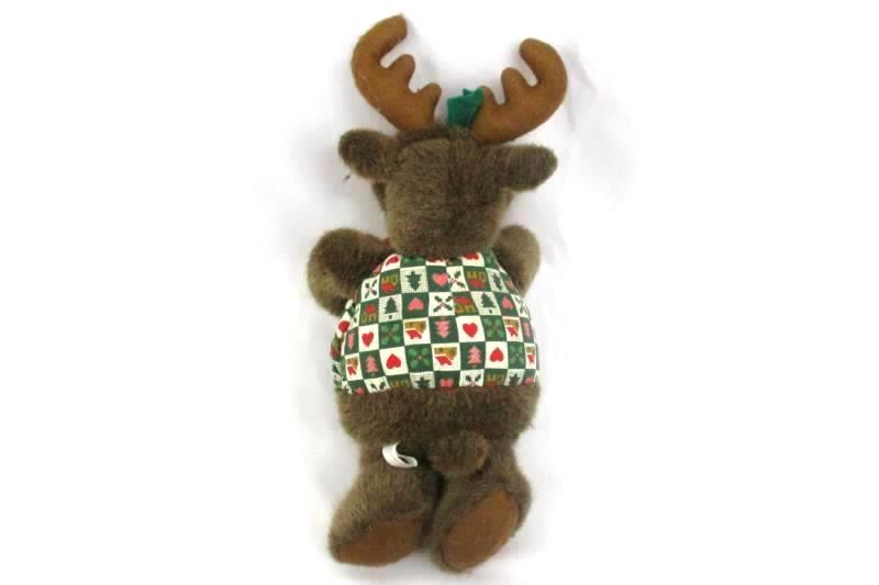 1996 Plush Moose Christmas Hearts International Silver Company Stuffed Animal