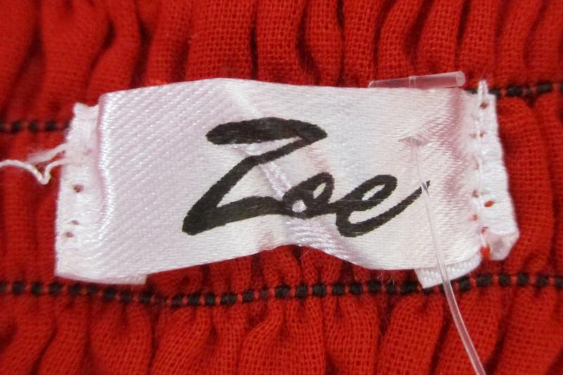 Zoe Women's Red Cold Shoulder Dance Top Ukraine Bohemian Sz M With Tag