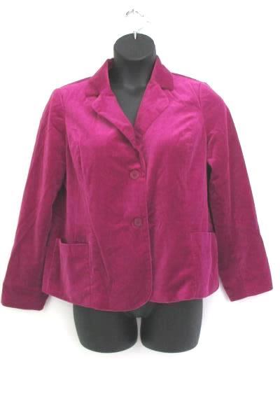 Studio Works Fuchsia Purple Suede Jacket Women's Size 16 Casual Career Business