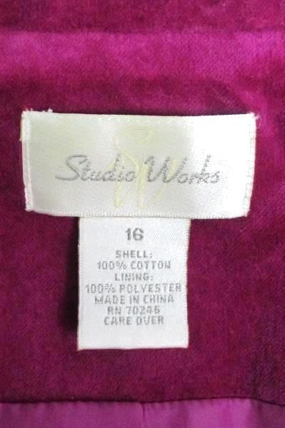Studio Works Fuchsia Purple Suede Jacket Women's Size 16 Casual Career Business