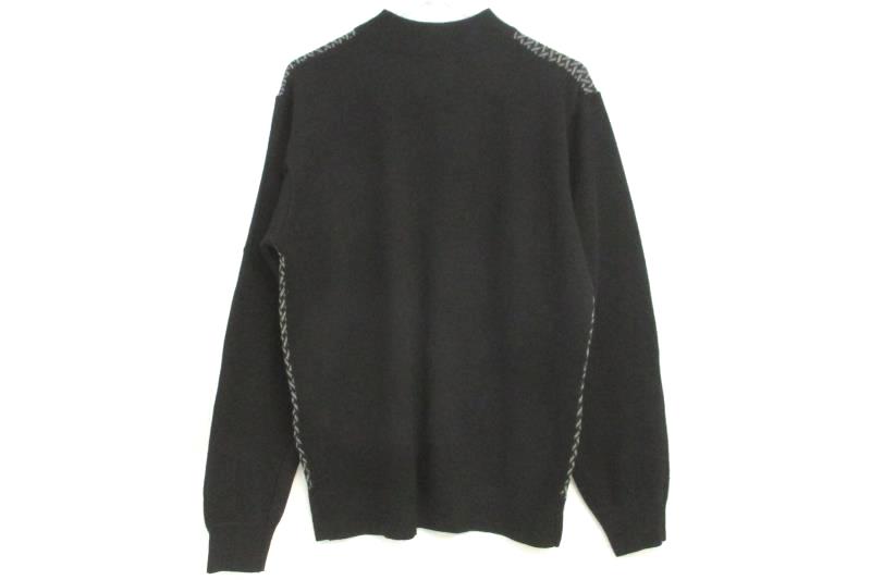 Marx & Dutch Men's Quarter Zip Pullover Sweater Black Gray Print Mock Neck Sz M