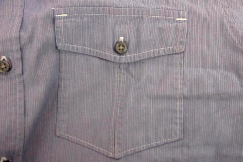 American Eagle Men's Vintage Fit Blue Striped Button Dress Shirt Size XL