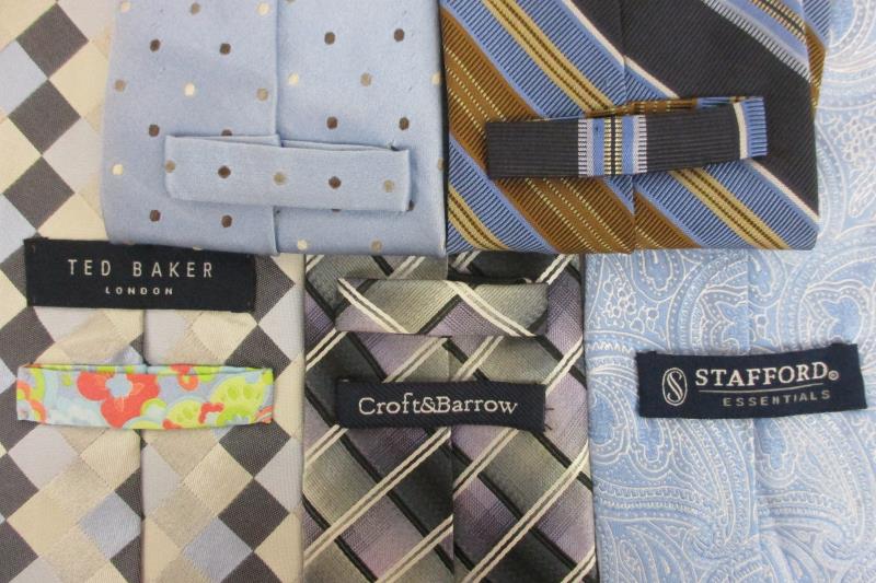 Lot 5 Men's Neck Ties Textured Polyester Silk Croft & Barrow Stafford Ted Baker