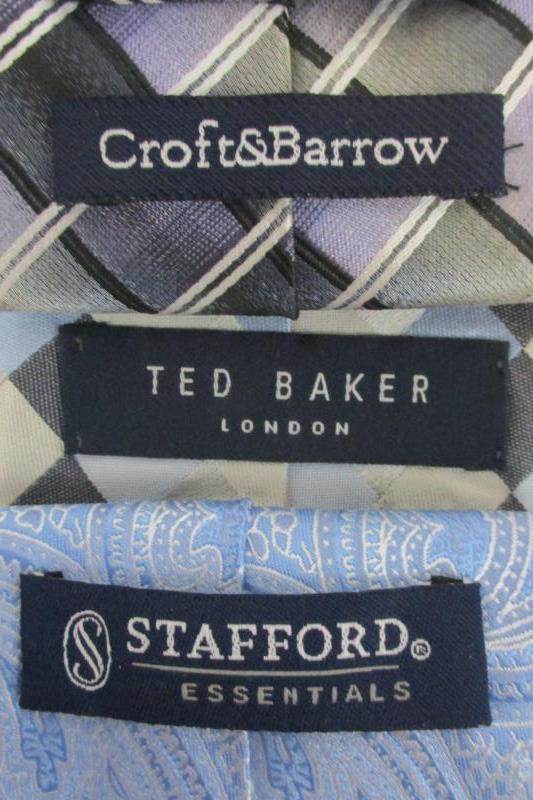 Lot 5 Men's Neck Ties Textured Polyester Silk Croft & Barrow Stafford Ted Baker