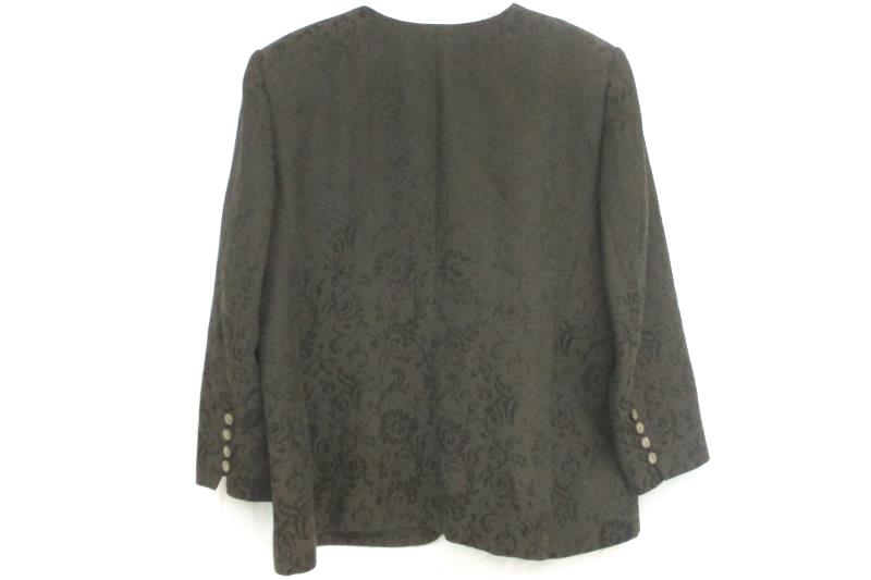 Jones New York Women's Brown Paisley Button Front Blazer Jacket Cotton Size 20W