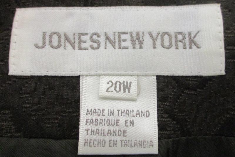 Jones New York Women's Brown Paisley Button Front Blazer Jacket Cotton Size 20W