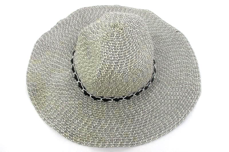 Women's Wide Brim Sun Hat Black And White One Size