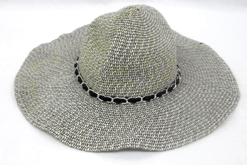 Women's Wide Brim Sun Hat Black And White One Size