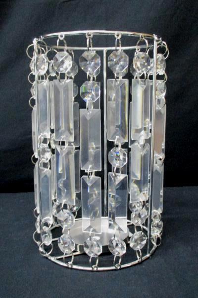 Large Crystal Prism Jewel Pillar CANDLE HOLDER Centerpiece Wedding Formal Table