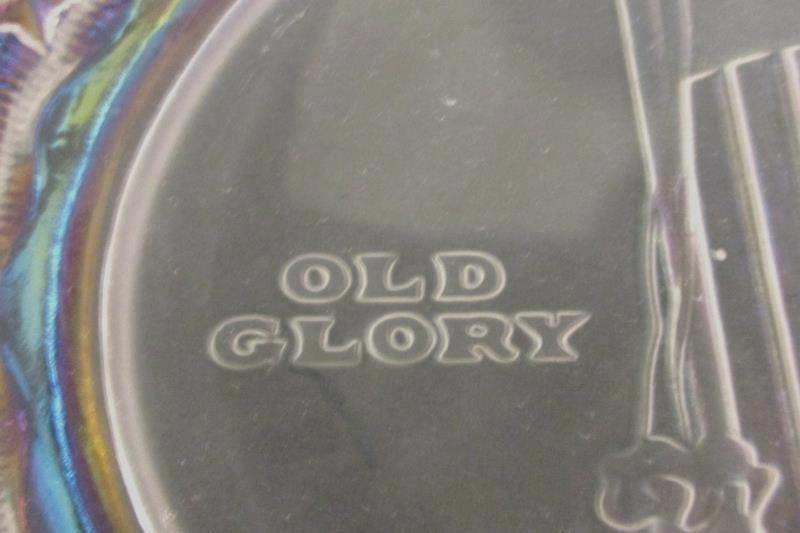 Vintage 1970s Fostoria Iridescent Crystal Plate Old Glory 1777 Decorative