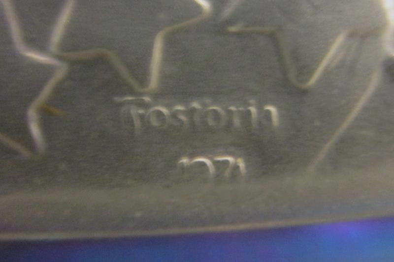 Vintage 1970s Fostoria Iridescent Crystal Plate Old Glory 1777 Decorative