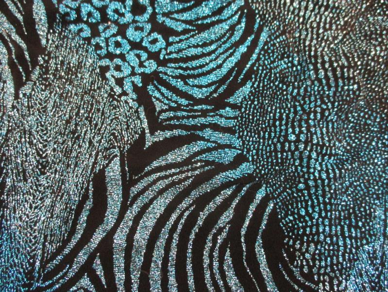 R&M Richards Petite Black Teal Glitter Evening Formal Dress Travel Knit Size 8P