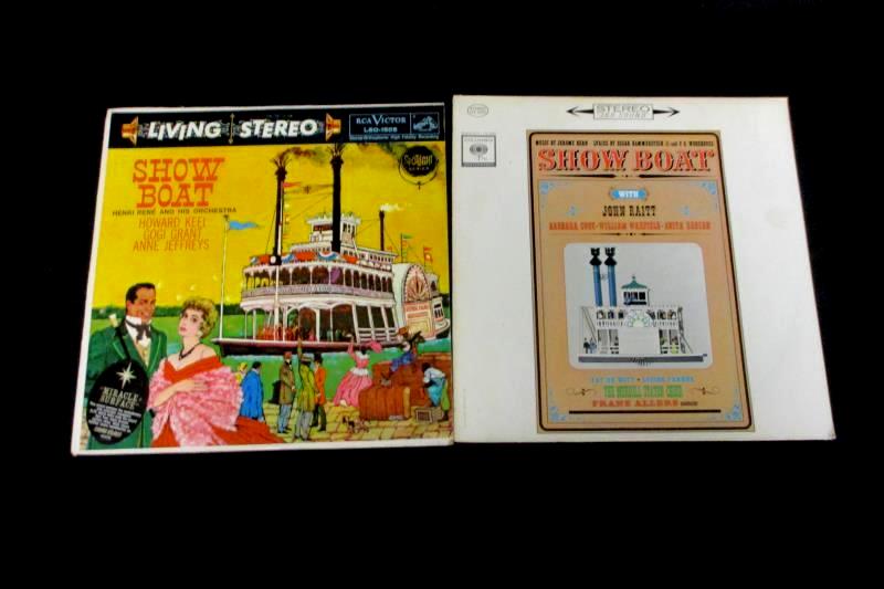 Lot of 2 Show Boat Musical 12in 33rpm Vinyl LP Records John Raitt Henri Rene