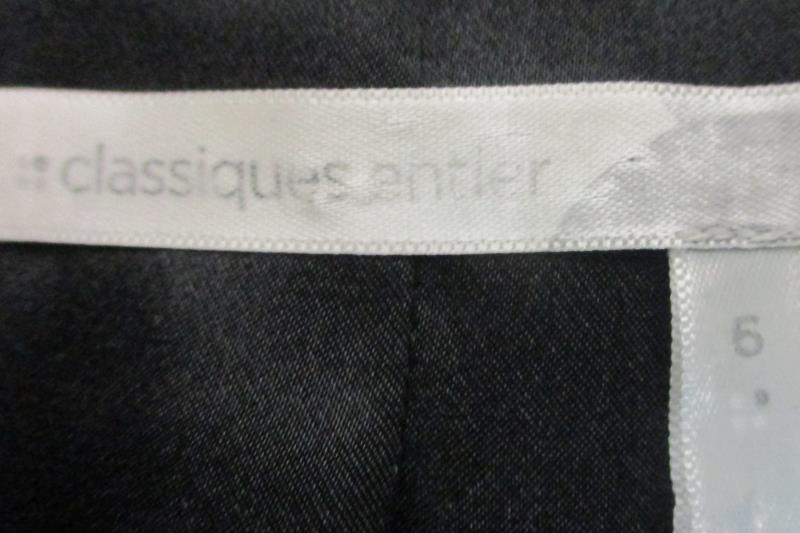 Classiques Entier Women's Black Pin Stripe Zipper Front Blazer Jacket Sz 6
