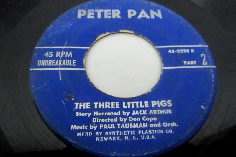Lot of Four Vintage 45 RPM Records Featuring Children's Songs
