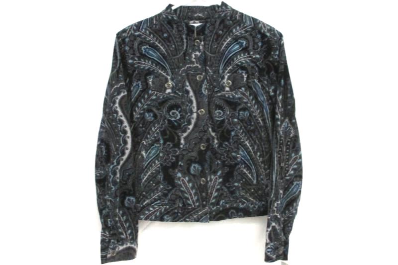 Charter Club Women's Bond Street Corduroy Paisley Button Up Jacket Sz P With Tag