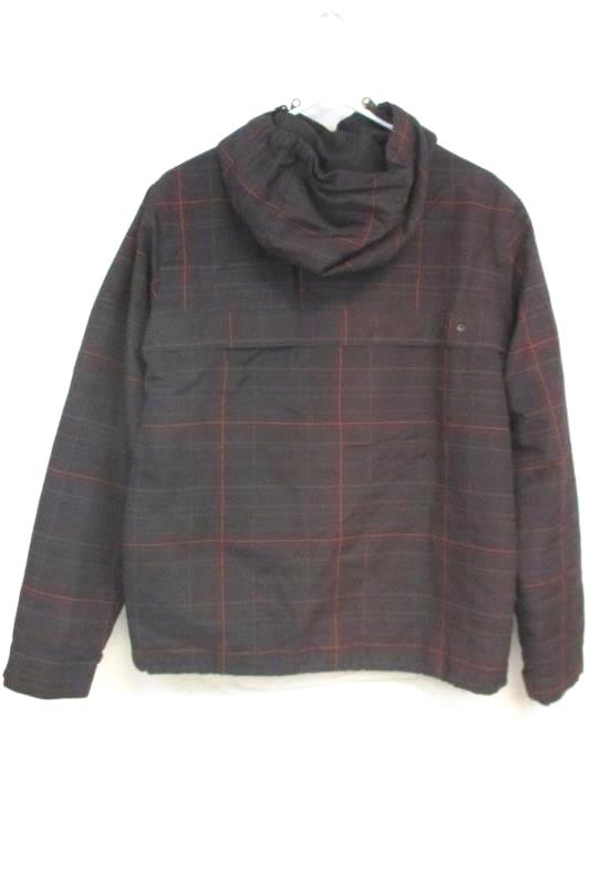 Ragwear Men's Asymmetrical Full Zip Plum Plaid Ski Coat Jacket Hooded Sz S