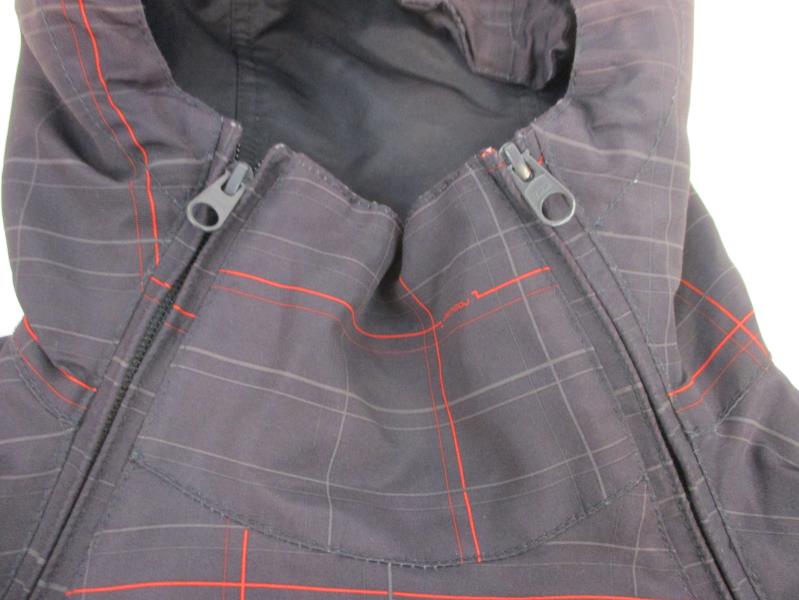 Ragwear Men's Asymmetrical Full Zip Plum Plaid Ski Coat Jacket Hooded Sz S