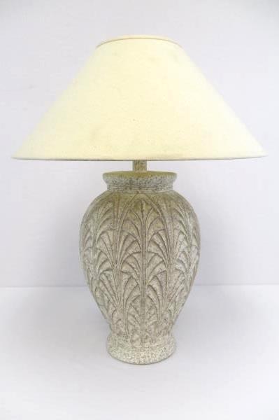 Ceramic Wide Vase Shape 30" Table Lamp With Cream Colored Shade