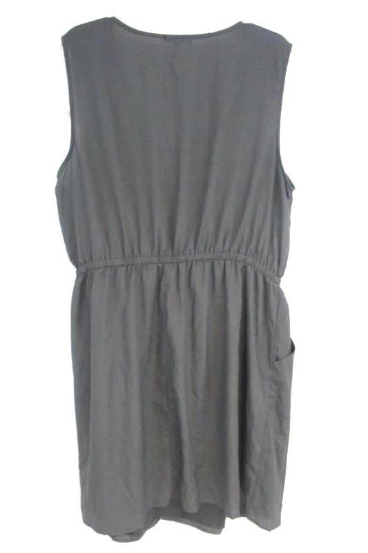 Be Bop Junior's Sleeveless Light Weight Gray Dress Elastic Waist Sz 3X Lined