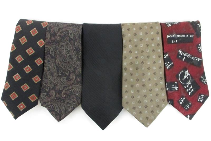 Lot 5 Men's Neck Ties Textured Polyester Silk Pietro di Como Mallory & Church