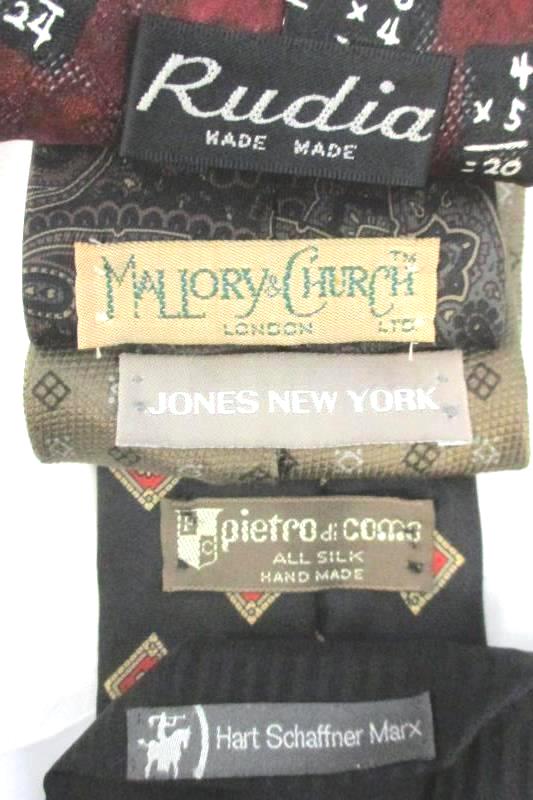 Lot 5 Men's Neck Ties Textured Polyester Silk Pietro di Como Mallory & Church