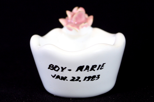 Vintage Enrica Ceramics Trinket Dish Ring Holder With Raised Rose
