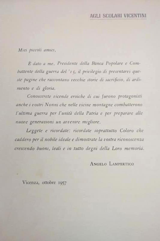 Rare Vintage 1957 Book Eroi E Bandiere Sui Monti Vicentini 1915-1918