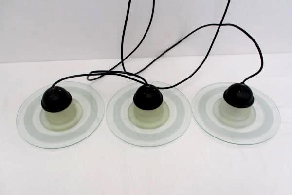 Tiered Hanging UFO Frosted Glass Light Lamp 6'3" Adjustable Length Flush Ceiling