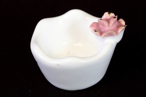 Vintage Enrica Ceramics Trinket Dish Ring Holder With Raised Rose