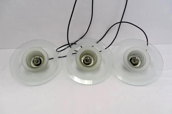 Tiered Hanging UFO Frosted Glass Light Lamp 6'3" Adjustable Length Flush Ceiling