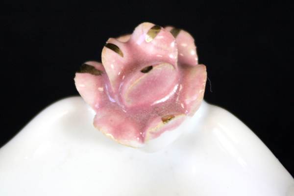 Vintage Enrica Ceramics Trinket Dish Ring Holder With Raised Rose