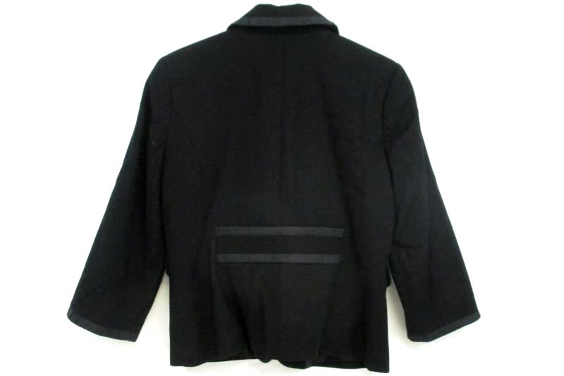 Semantiks Women's Textured Black Blazer Jacket 4 Button Front Cotton Blend Sz 10