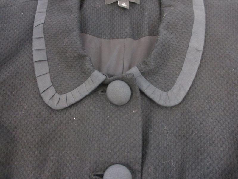 Semantiks Women's Textured Black Blazer Jacket 4 Button Front Cotton Blend Sz 10