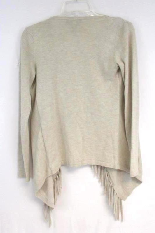 INC International Concepts Cardigan Shawl Sweater Ivory Tasseled Women's Size XS