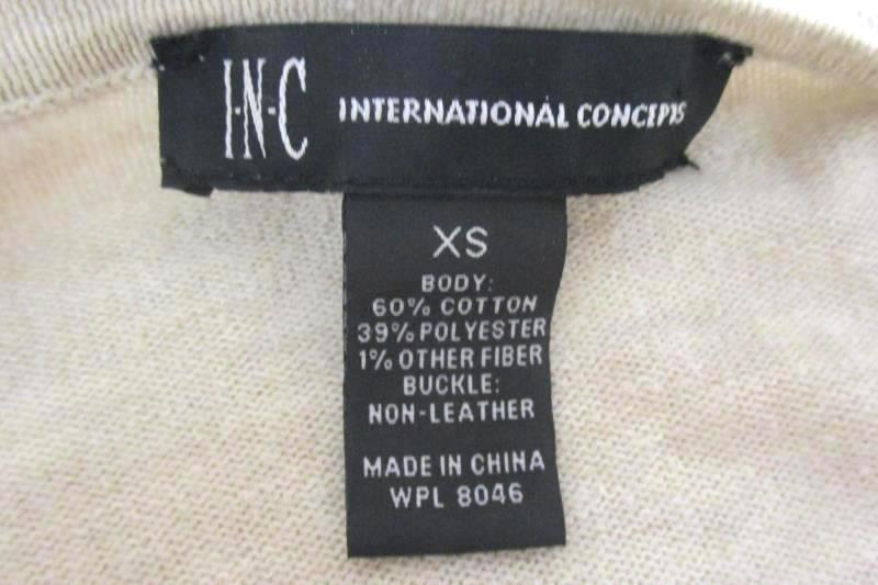 INC International Concepts Cardigan Shawl Sweater Ivory Tasseled Women's Size XS