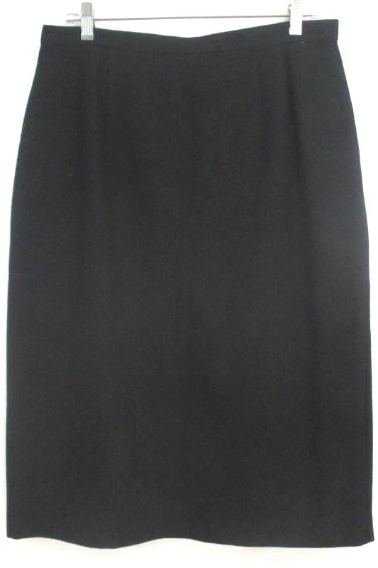 Michele Women's Black Pure Wool Career Suit Skirt Midi Straight Sz 15 16