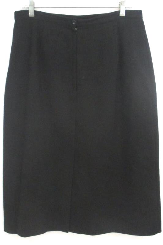 Michele Women's Black Pure Wool Career Suit Skirt Midi Straight Sz 15 16