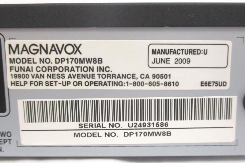 Magnavox DP170MW8 Black Progressive Scan 1080p Up Conversion DVD Player