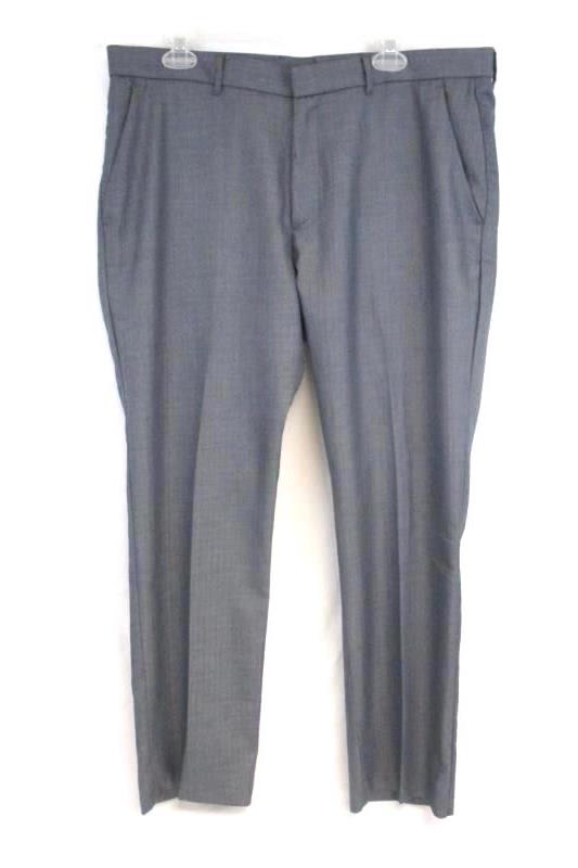 Perry Ellis Men's Slim Fit Gray Striped Flat Front Dress Pants Slacks Sz 36W 30L