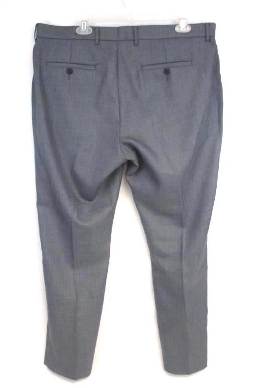Perry Ellis Men's Slim Fit Gray Striped Flat Front Dress Pants Slacks Sz 36W 30L