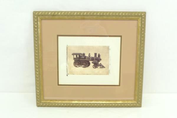 Framed and Matted 13 x 15 Print "Vintage Steam Engine" Train Wall Hanging
