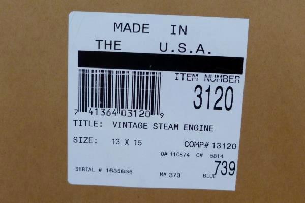 Framed and Matted 13 x 15 Print "Vintage Steam Engine" Train Wall Hanging
