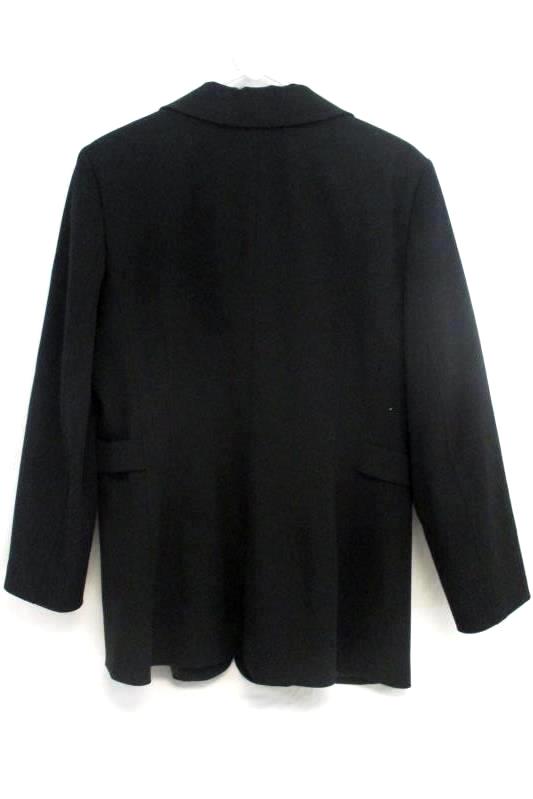 Caslon Women's 3 Button Front Black Blazer Career Jacket Polyester Blend Size 16